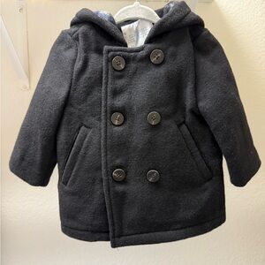 Black Double-Breasted Kids Coat